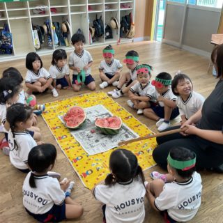 『すいかわり』全園児